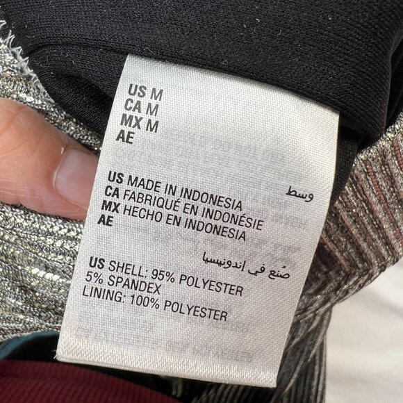 INC International Concepts Metallic Wide-Leg High Rise Pull-On Pants Palazzo Med - Picture 13 of 14